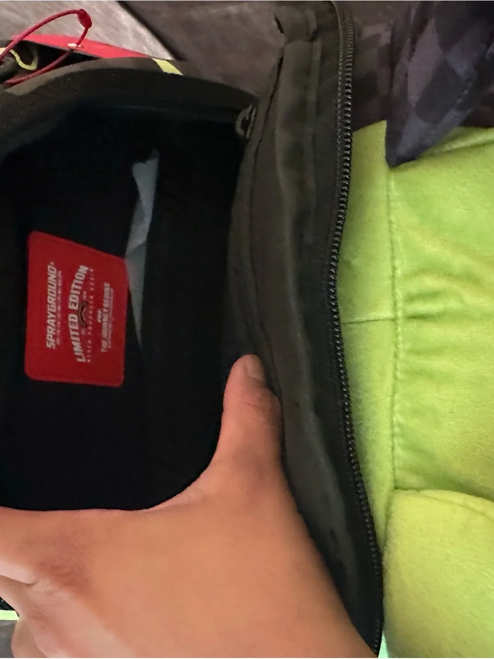 Sprayground Slime Dime Money Bear TEDDYBEAR On Backpack